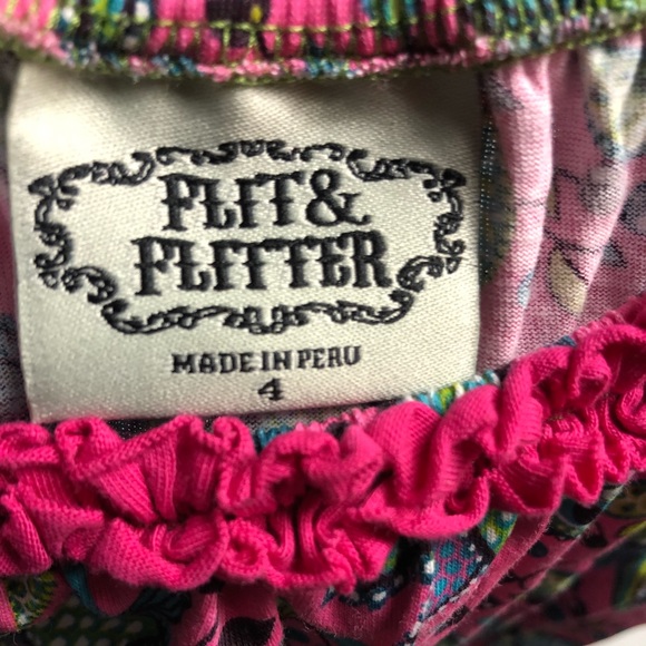 Girl’s flit & flitter dress / tunic size 4 pink and teal color - Picture 2 of 9